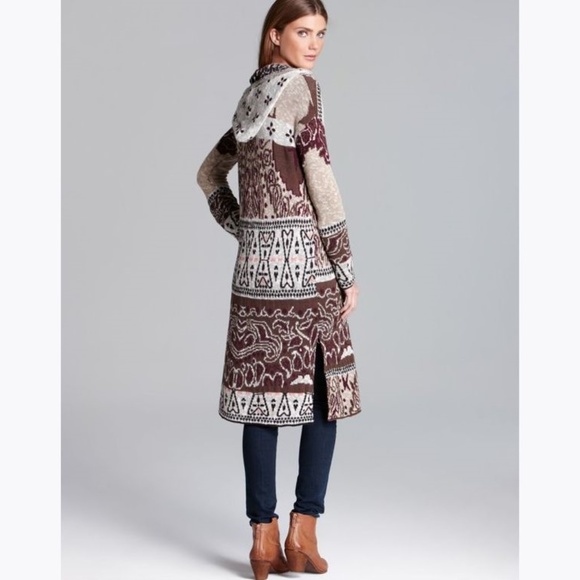 FREE PEOPLE Bandana Hooded Cardigan Sweater sz M - Picture 7 of 8